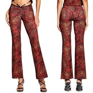 I.AM.GIA Aphea Pant XS Red‎ Leopard Animal Print Flare